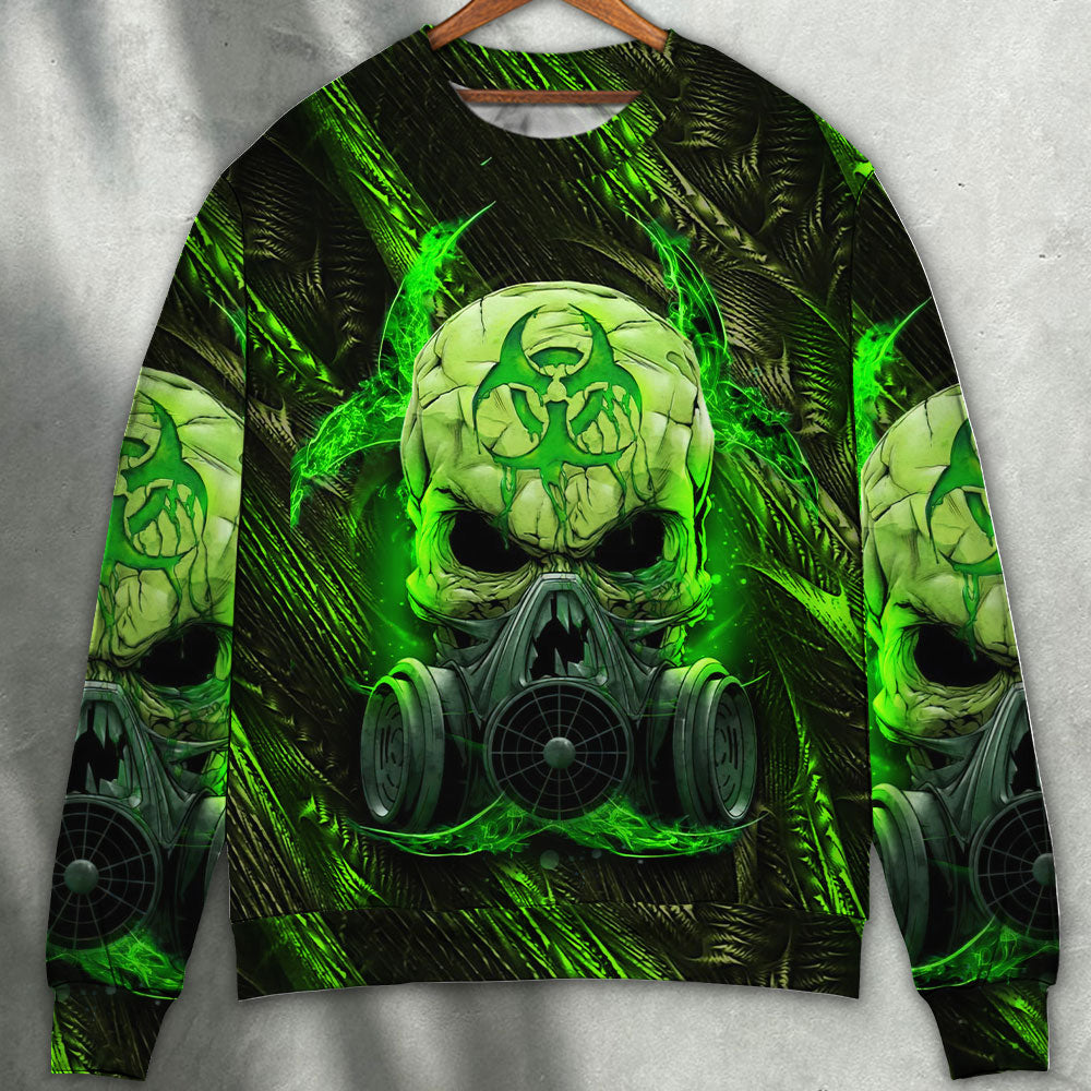 Green Lightning Skull Mask Style – Sweater - Ugly Christmas Sweater