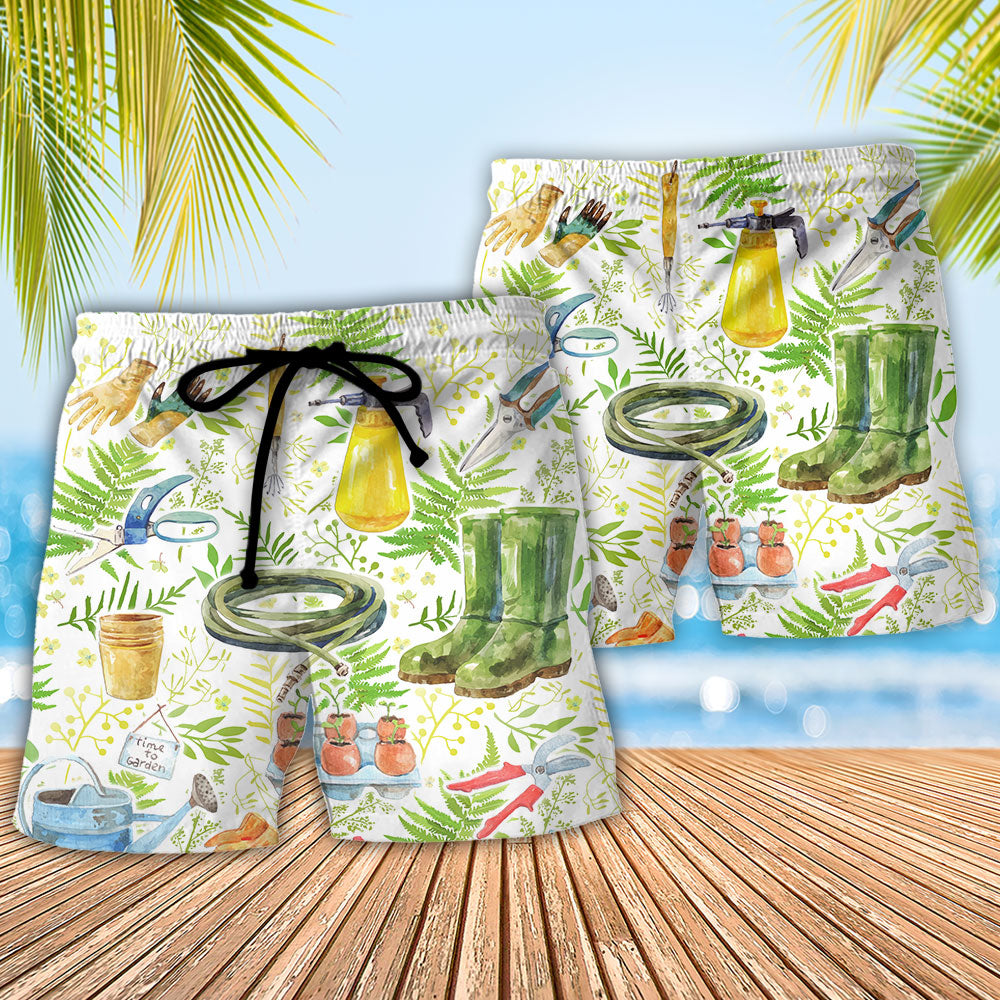 Gardening Plantaholic Vintage Art - Beach Short