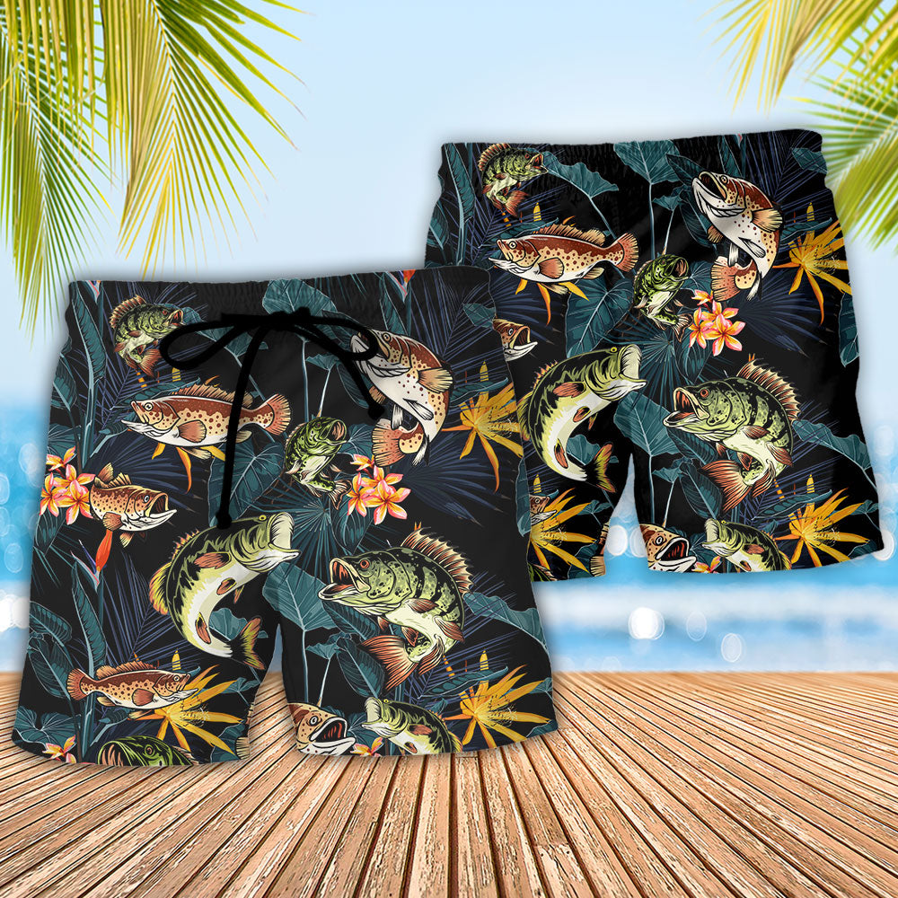 Fishing Born To Fish Forced To Work Tropical - Beach Short