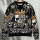 Blue Smoke Flaming Skull Art – Sweater - Ugly Christmas Sweater