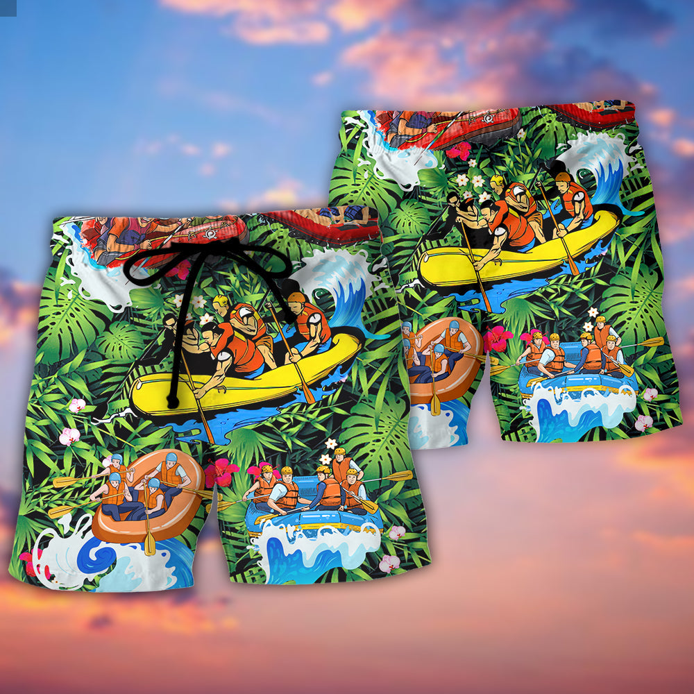 Water Rafting Tropical Floral Style – Beach Short