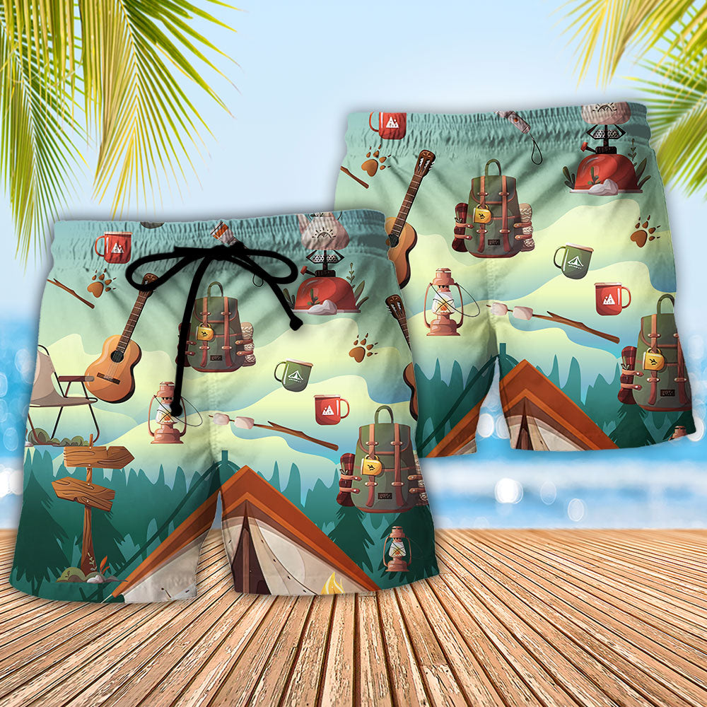 Camping Spend A Fortune To Live Like You’re Homeless Funny Quote – Beach Short