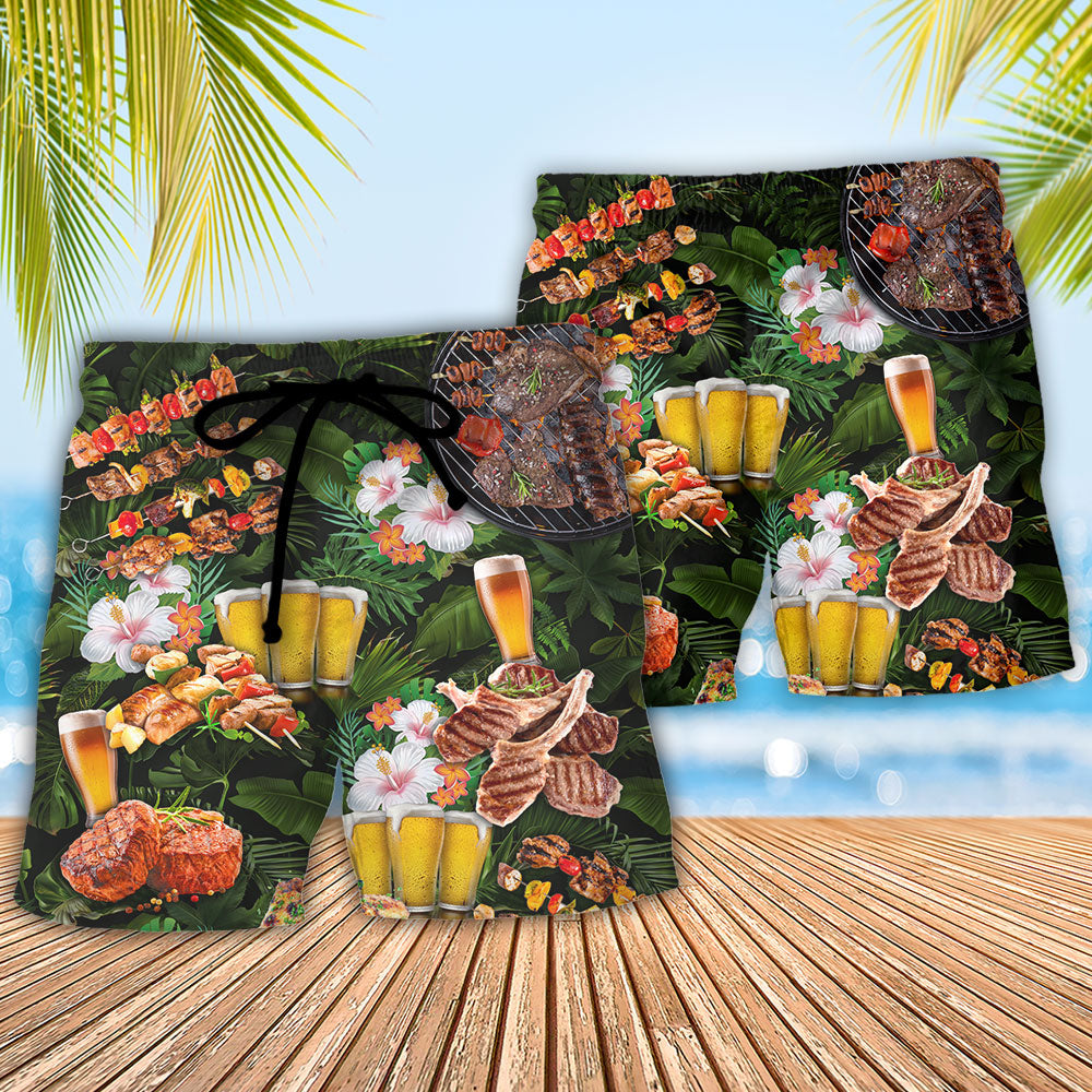 BBQ Taste My Meat You’ll Want To Swallow Funny Grill - Beach Short