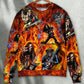 Guitar Skull Fire Art Style – Sweater - Ugly Christmas Sweater