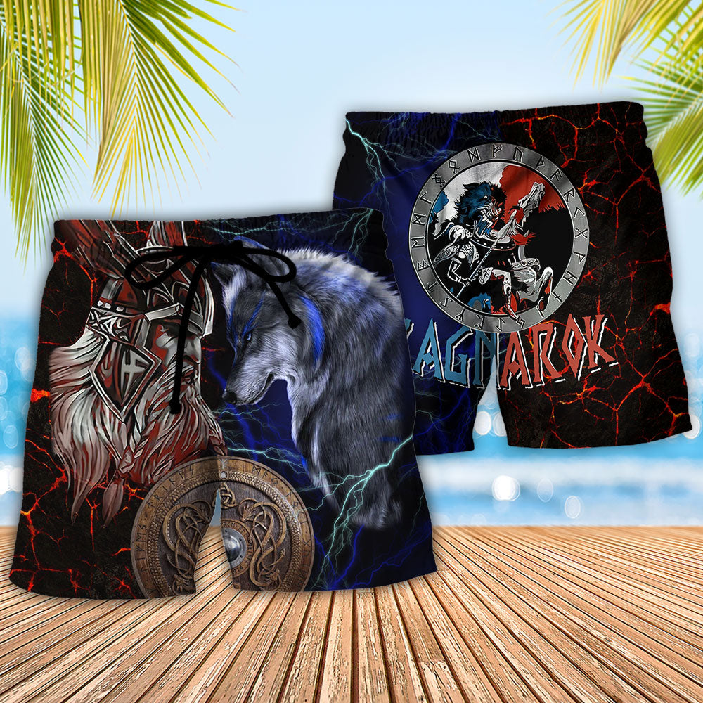 Viking Victory Colorful Art - Beach Short
