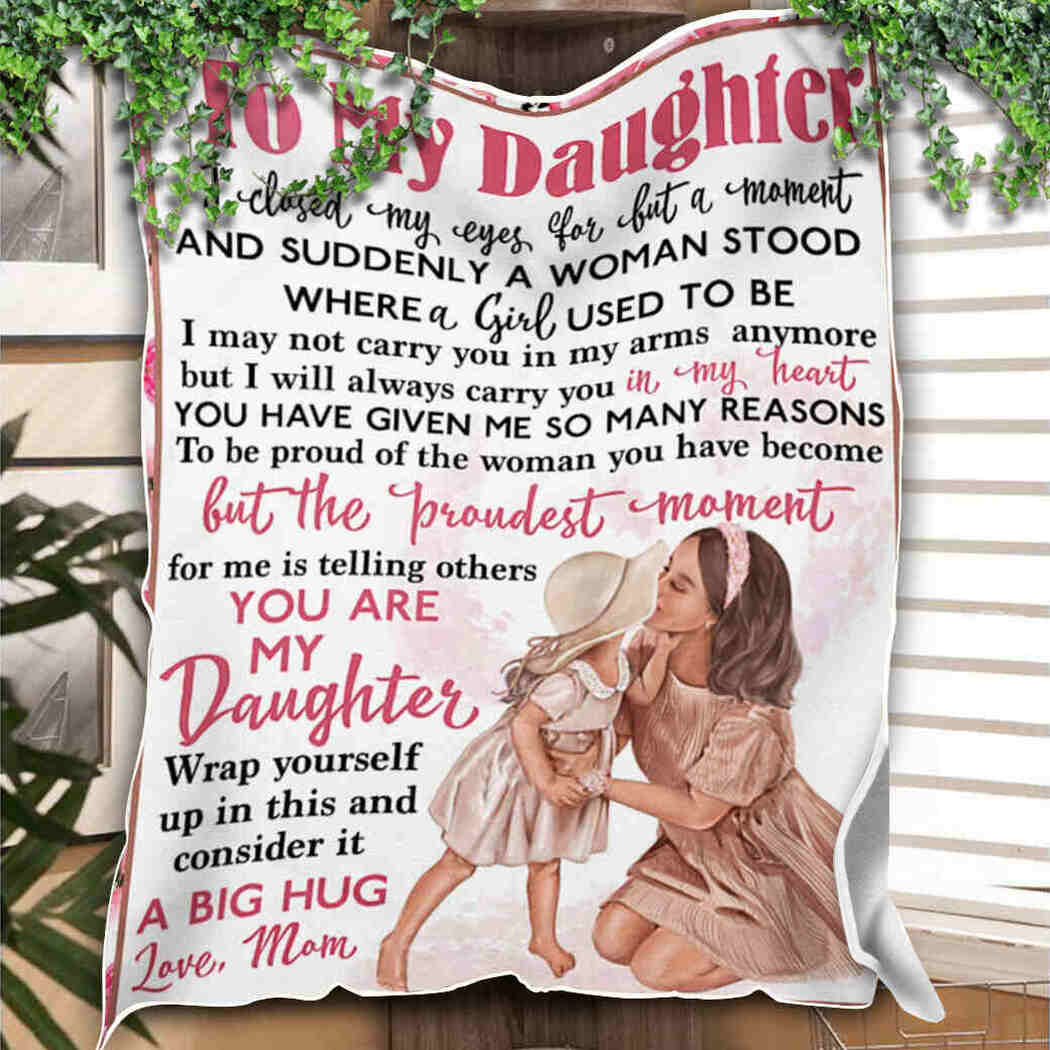 Family To My Daughter Love Mom Daughter Flannel Blanket For Living Room And Bedroom Styling