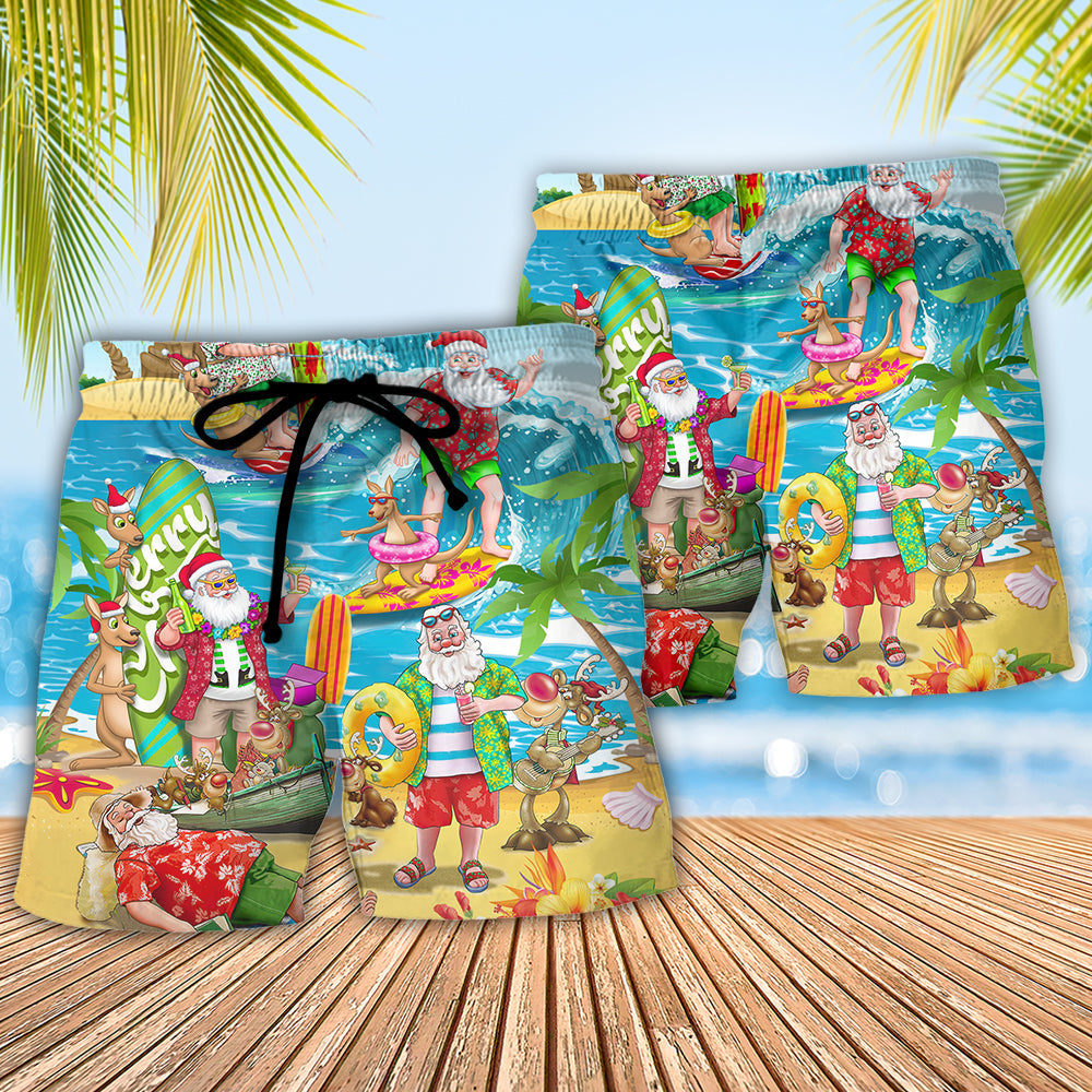 Summer Santa Surfing Christmas In July – Beach Short