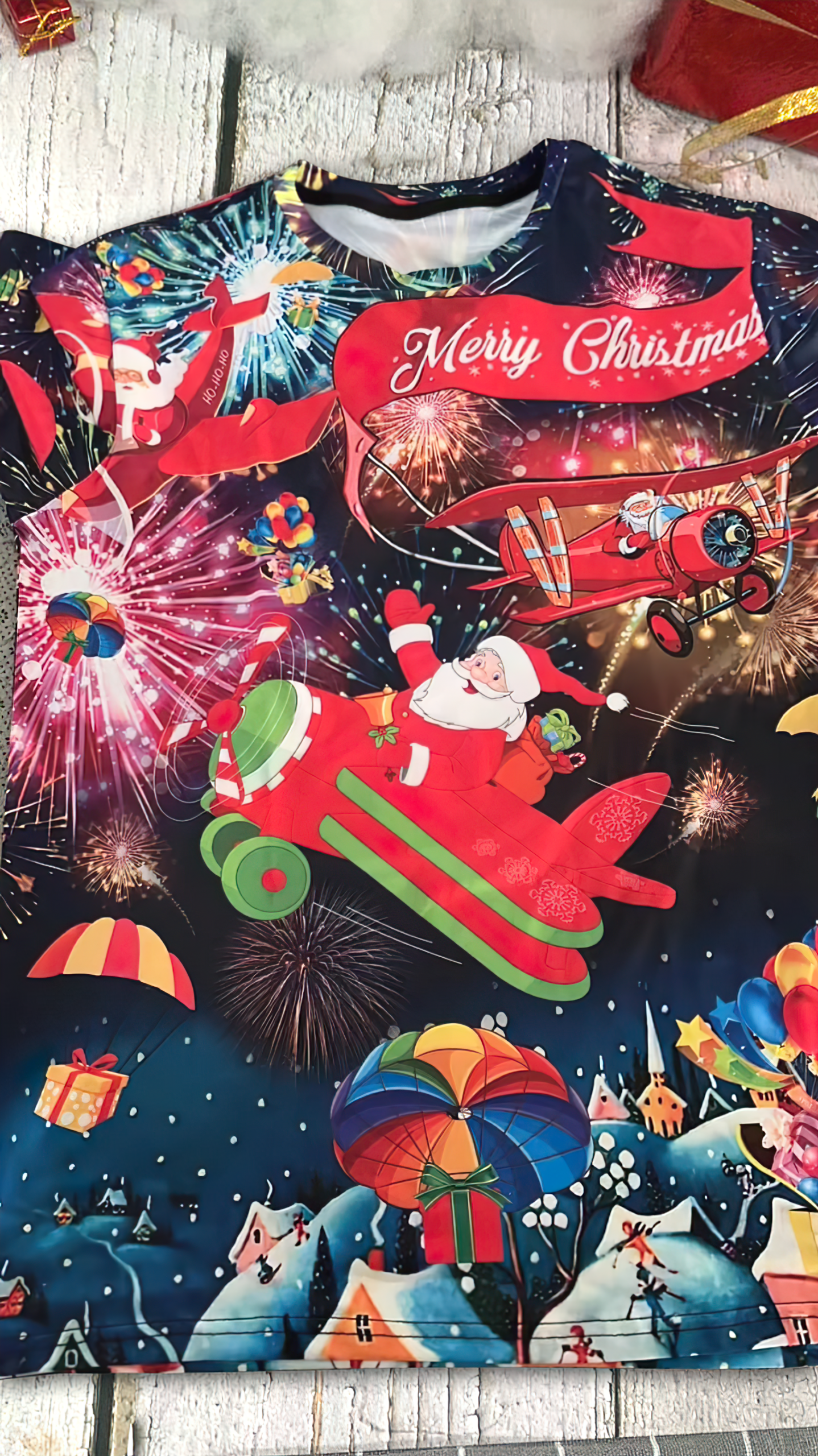 Christmas Spreading Love Santa - Pajamas Short Sleeve - Owls Matrix LTD
