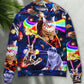 Space Galaxy Cat Food Ride – Sweater - Ugly Christmas Sweater