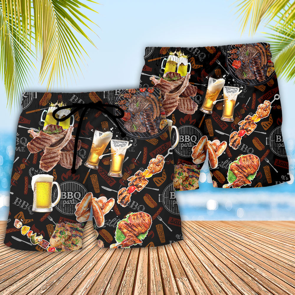 BBQ Taste My Meat You’ll Want More Funny Grilling - Beach Short