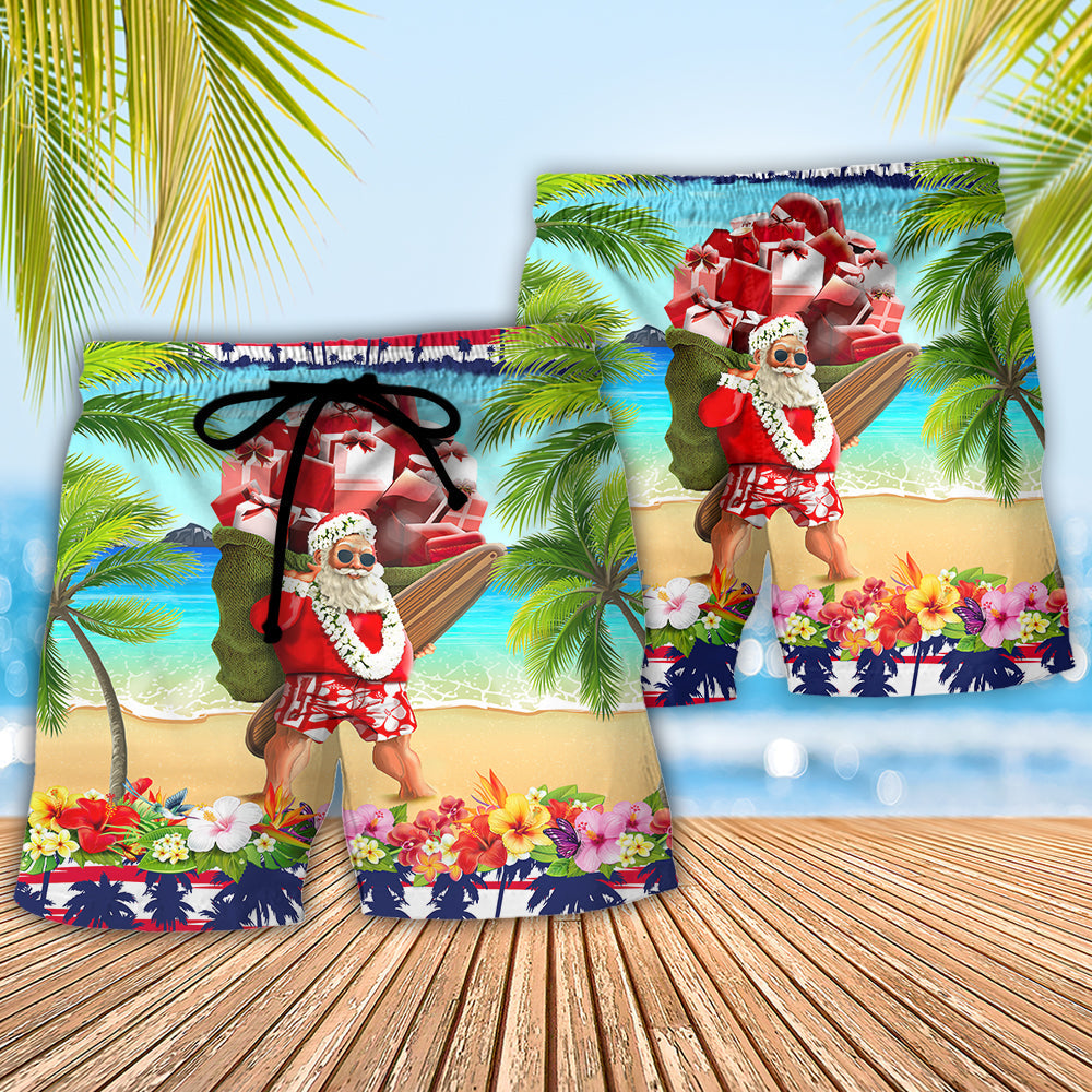 Santa At The Beach Christmas In July – Beach Short