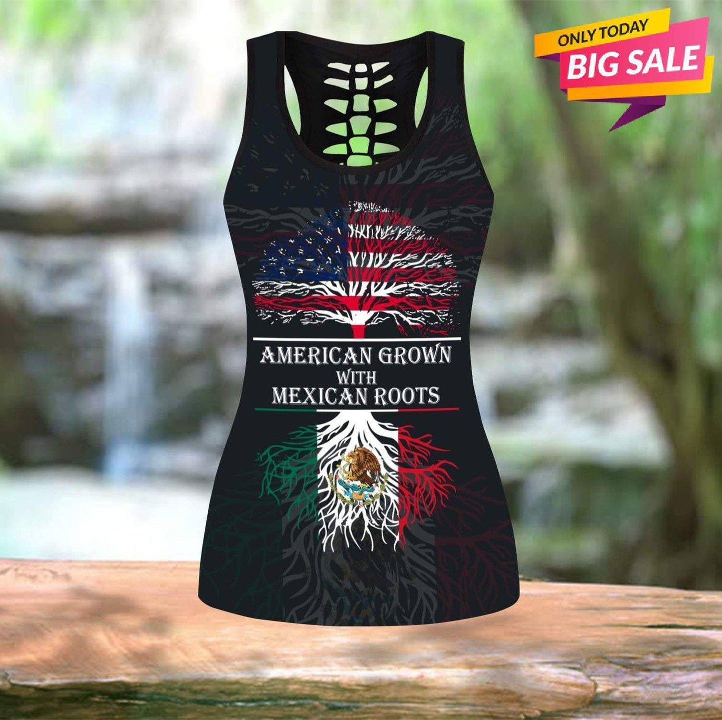 American Grown With Mexican Roots Pride – Hollow Tank Top