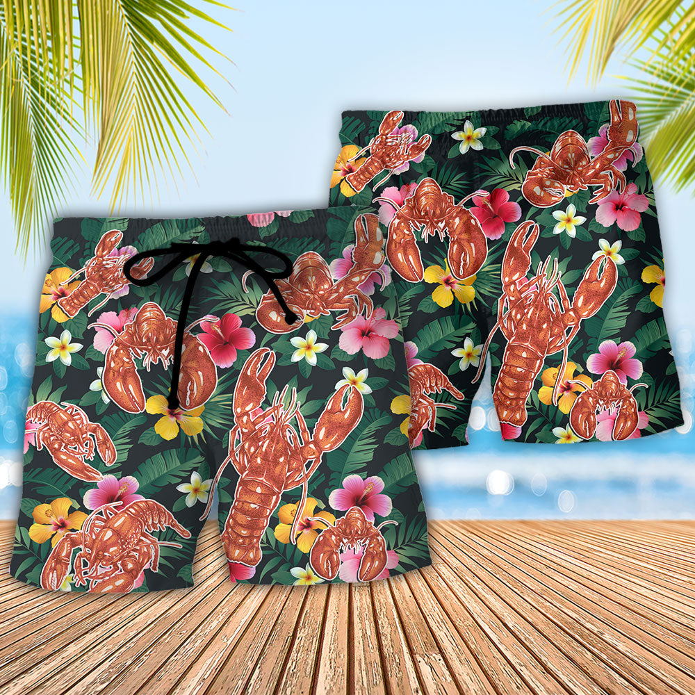 Lobster Anniversary Keep Calm And Draw The Butter Tropical Style – Beach Short