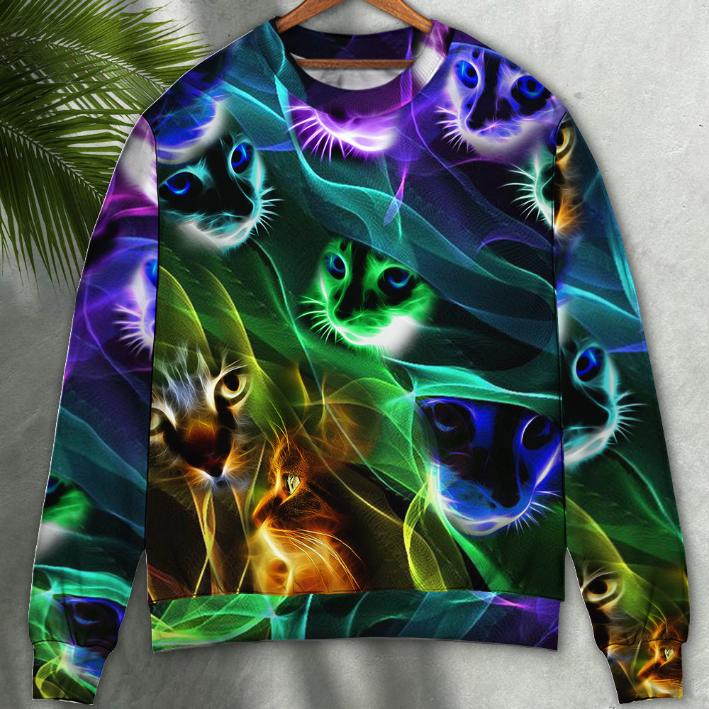 Neon Flash Cat Cool Style – Sweater - Ugly Christmas Sweater