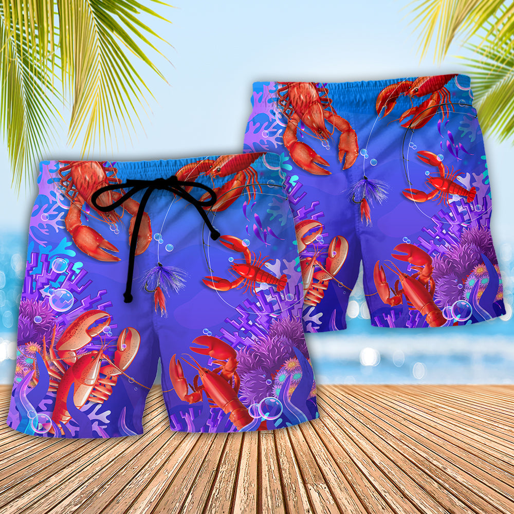 Lobstering Saved Me Funny Lobster Hunter - Beach Short