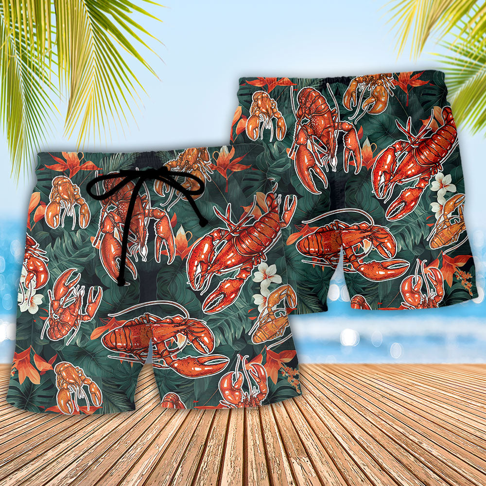 Lobster Funny Quote About Lobsters Falling In Love Tropical Style – Beach Short