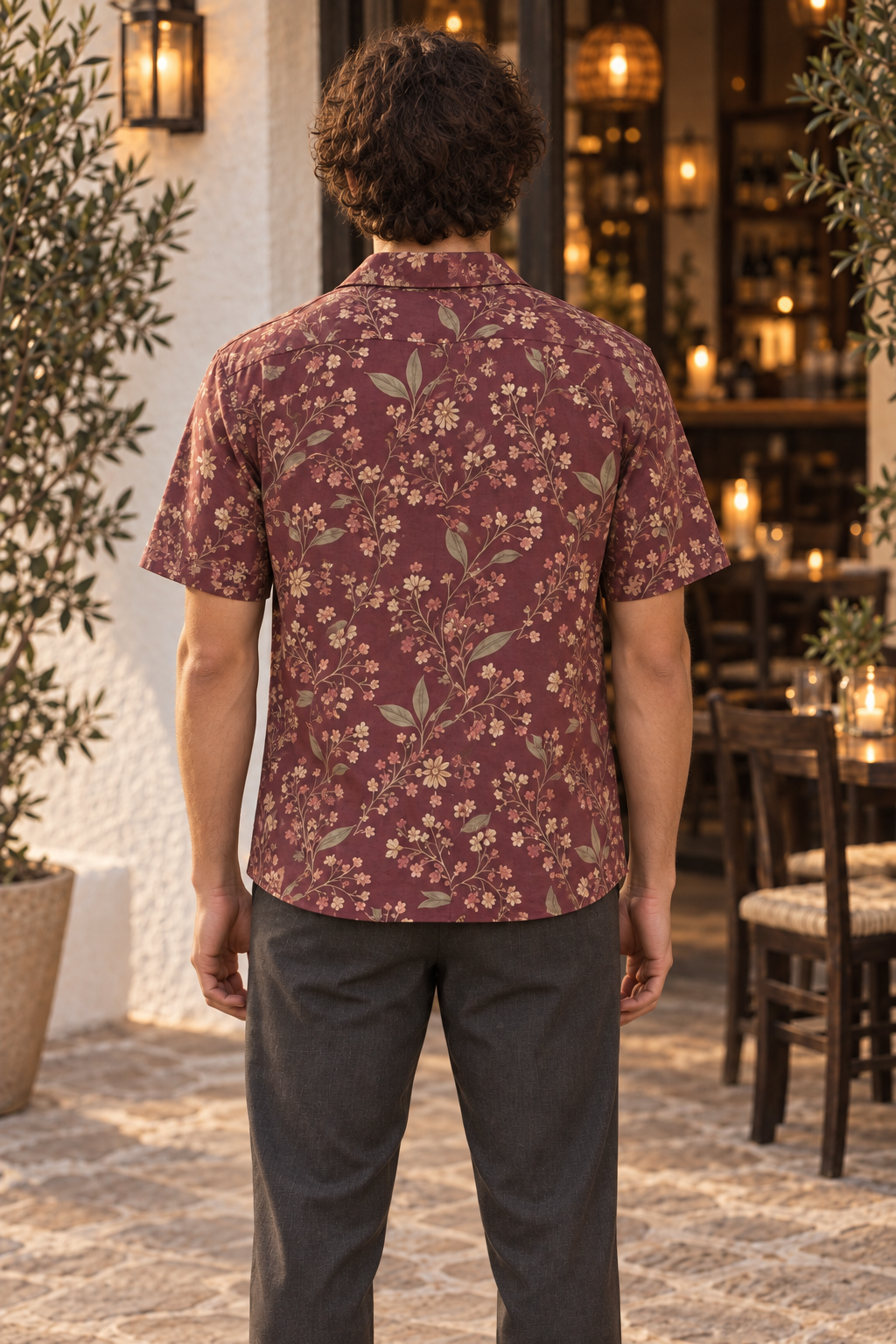 Men's Afterglow Clove Blossom Hawaiian Shirt – Oxidized wine