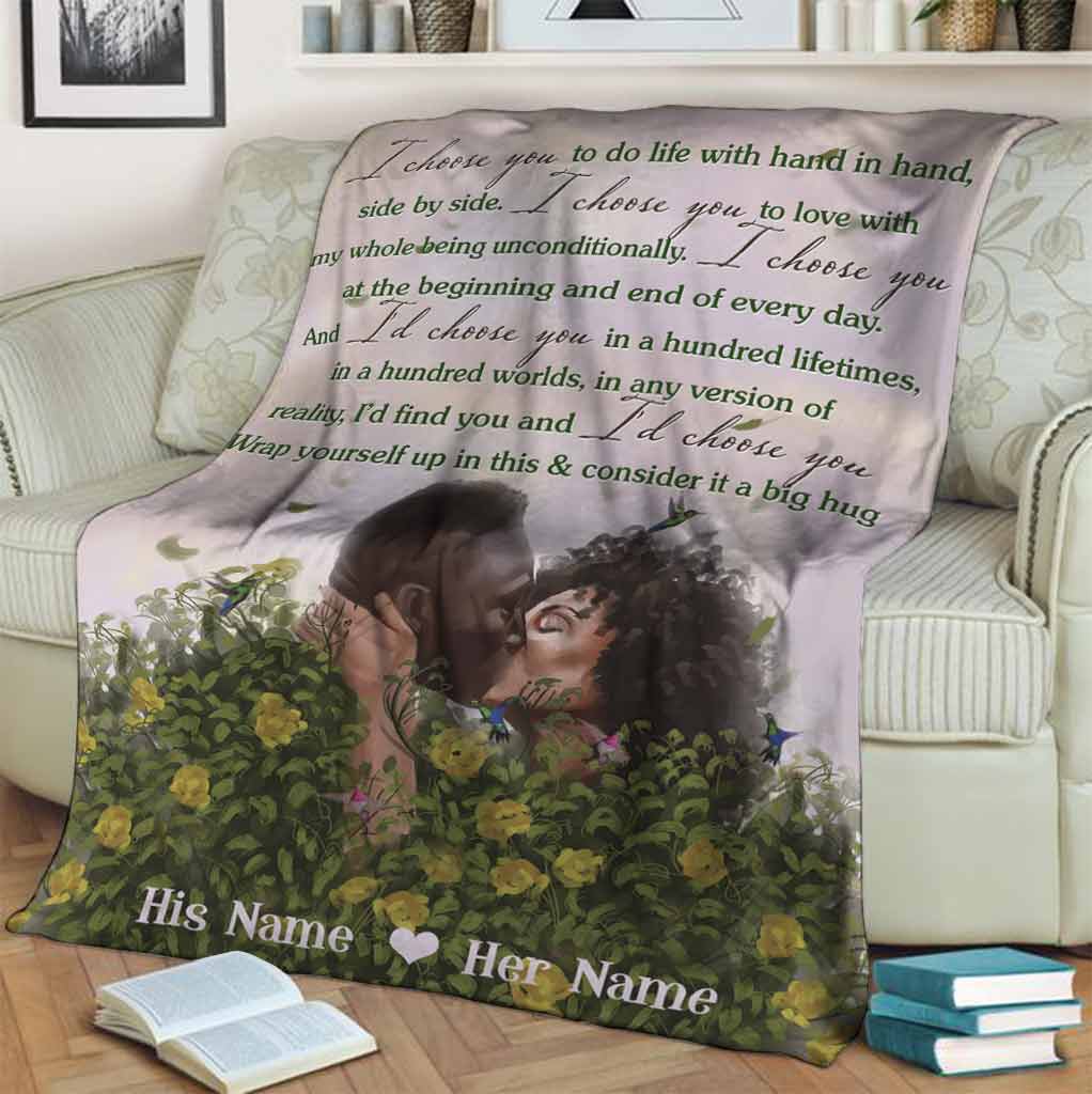 African American Every Love Story Is Afro Couple Flannel Blanket For Bed Sofa And Reading Nook Decor