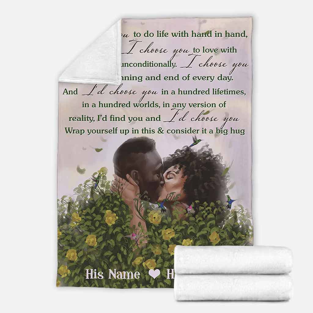 African American Every Love Story Is Afro Couple Flannel Blanket For Cozy Home Lounging And Gifting