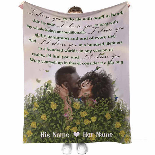 African American Every Love Story Is Afro Couple 50 x 60 Inch Flannel Blanket For Cozy Bedroom And Sofa Decor