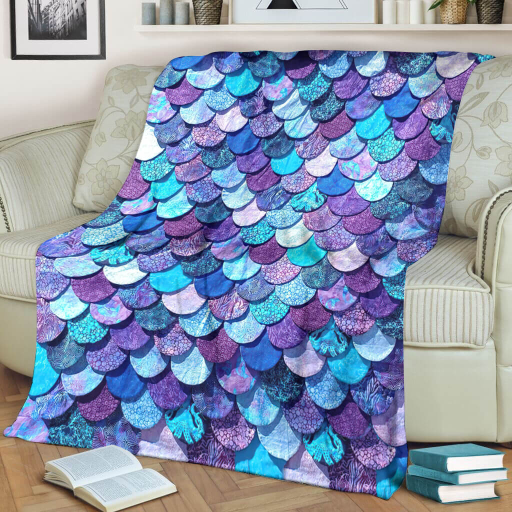 Mermaid Love Ocean Lover Flannel Blanket For Relaxing At Home And Travel