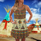 Native Cool Summer Pattern – Women's Summer Sleeveless V-Neck Camisole Dress