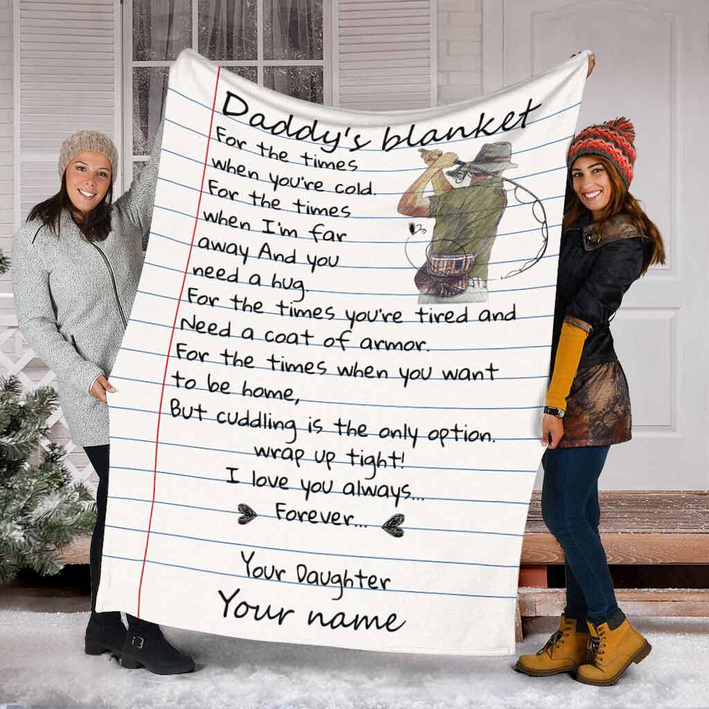 Fishing Daddy I Love You Personalized Flannel Blanket For Soft Bed Couch And Home Comfort