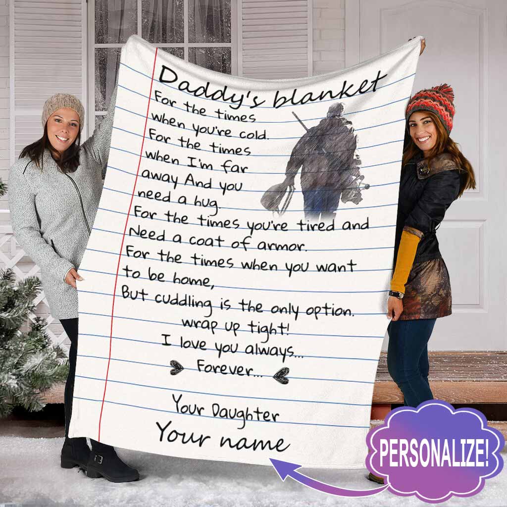 Hunting Daddy I Love You Personalized Flannel Blanket For Cozy Home Lounging And Gifting
