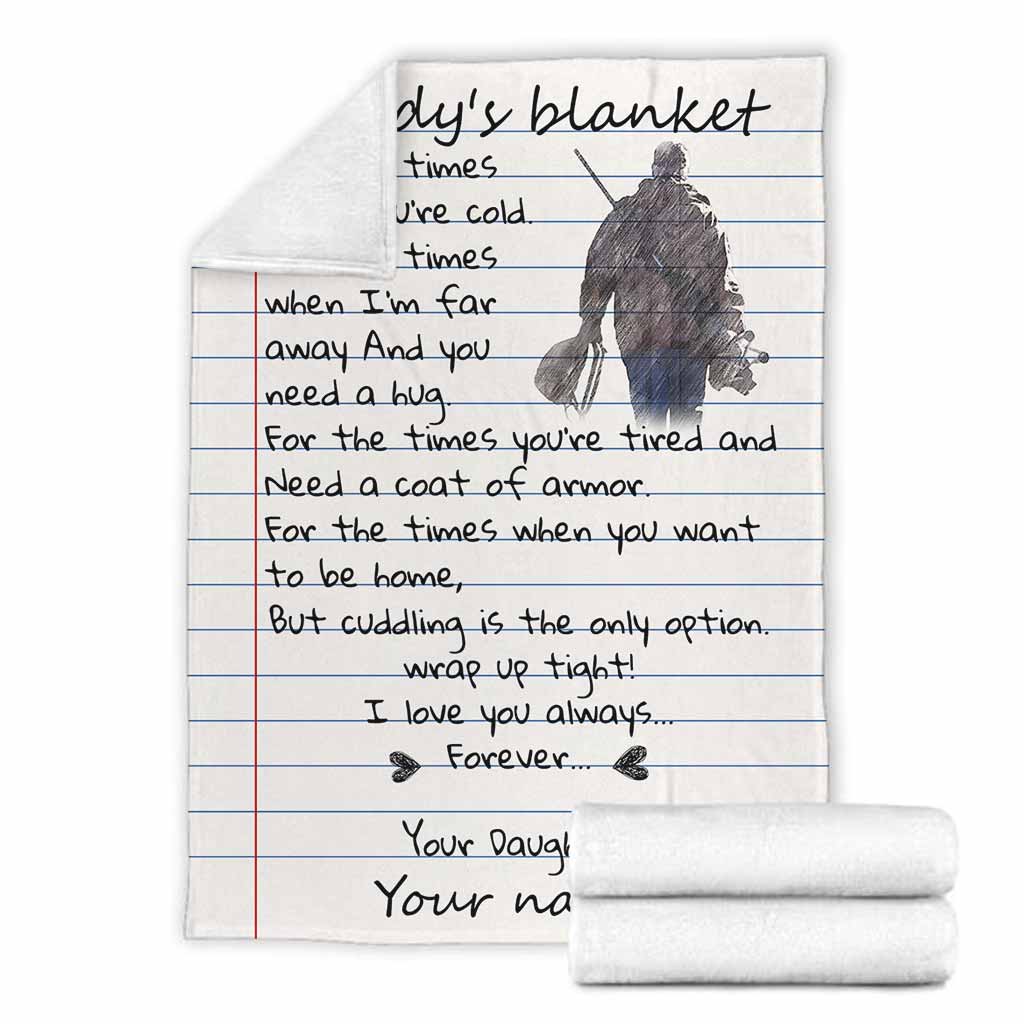 Hunting Daddy I Love You Personalized Flannel Blanket For Bed Sofa And Reading Nook Decor