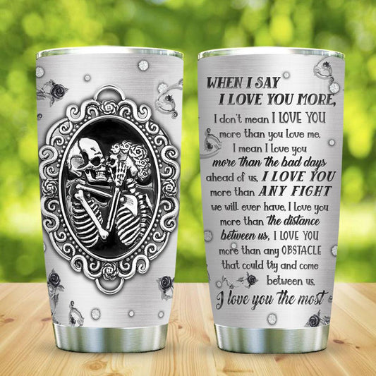 Skull Love You 20 Oz Tumbler For Hot Cold Drinks And Travel