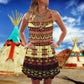 Native Summer Pattern Style – Women's Summer Sleeveless V-Neck Camisole Dress