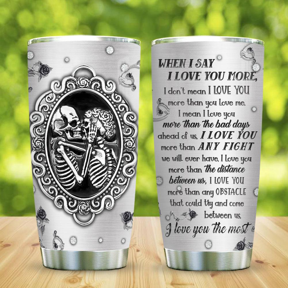 Skull Love You 20 Oz Tumbler For Coffee Travel And Daily Use