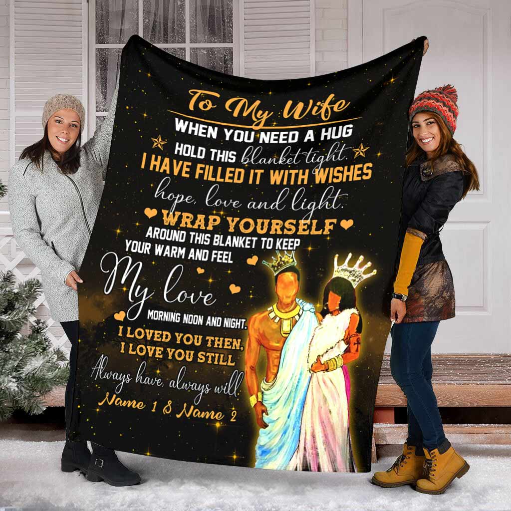 African When You Need A Hug Couple Personalized Flannel Blanket For Living Room And Bedroom Styling