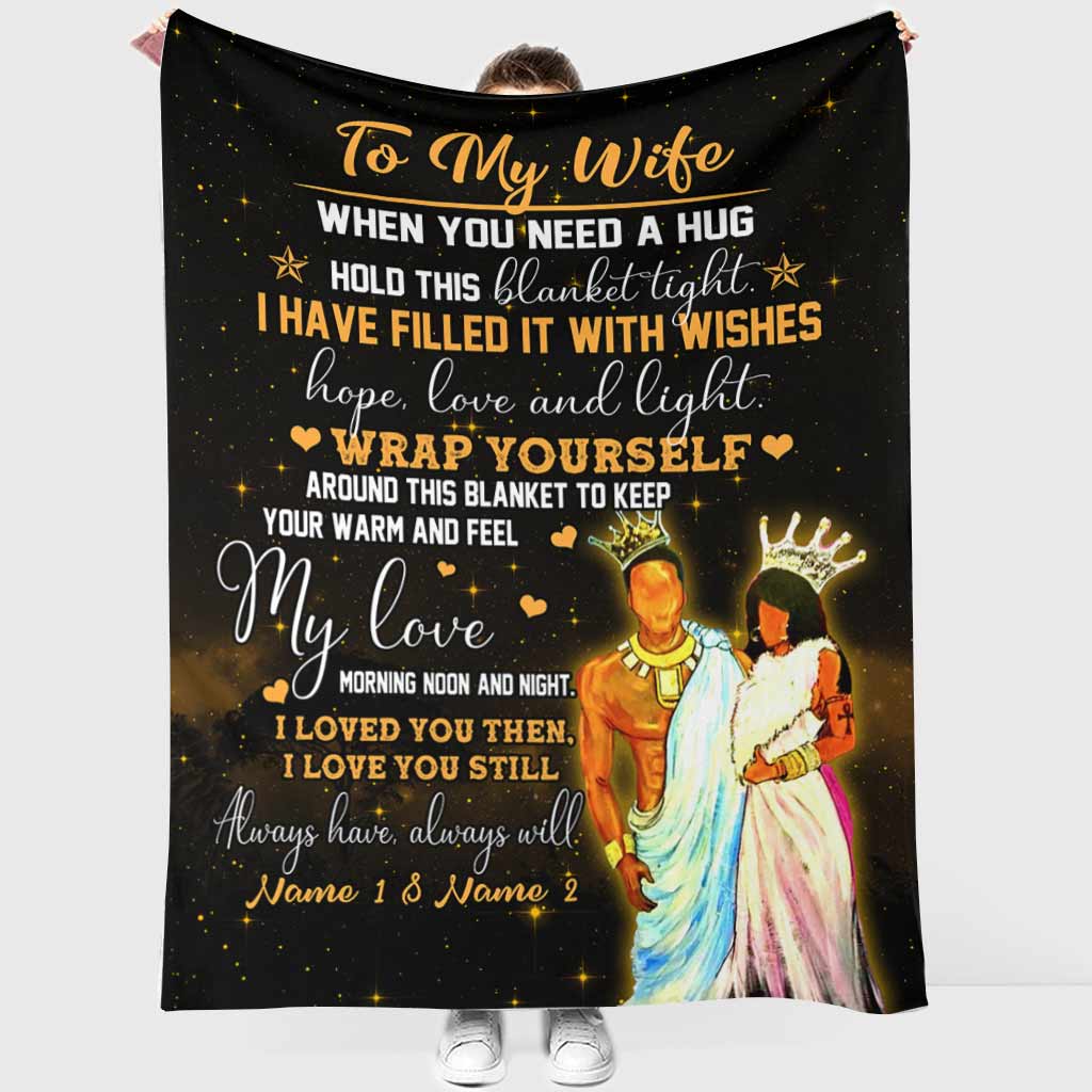 African When You Need A Hug Couple Personalized Flannel Blanket For Relaxing At Home And Travel