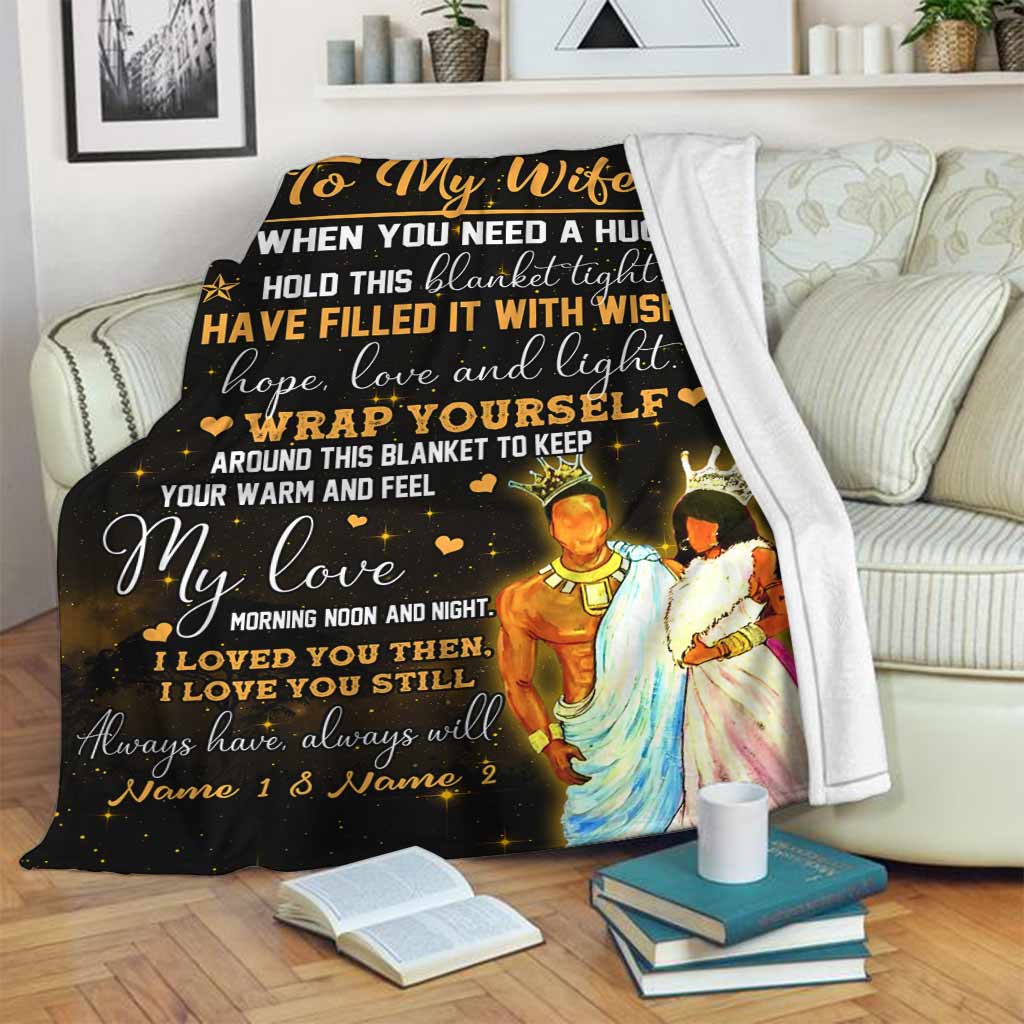 African When You Need A Hug Couple Personalized Flannel Blanket For Bed Sofa And Reading Nook Decor