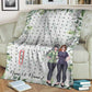 Family Mom Home Laughter Crossword Personalized Flannel Blanket For Bed Sofa And Reading Nook Decor