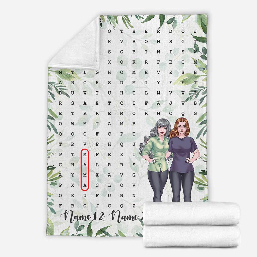 Family Love Mom Home Laughter Crossword Mothers Day Personalized Flannel Blanket For Cozy Home Lounging And Gifting