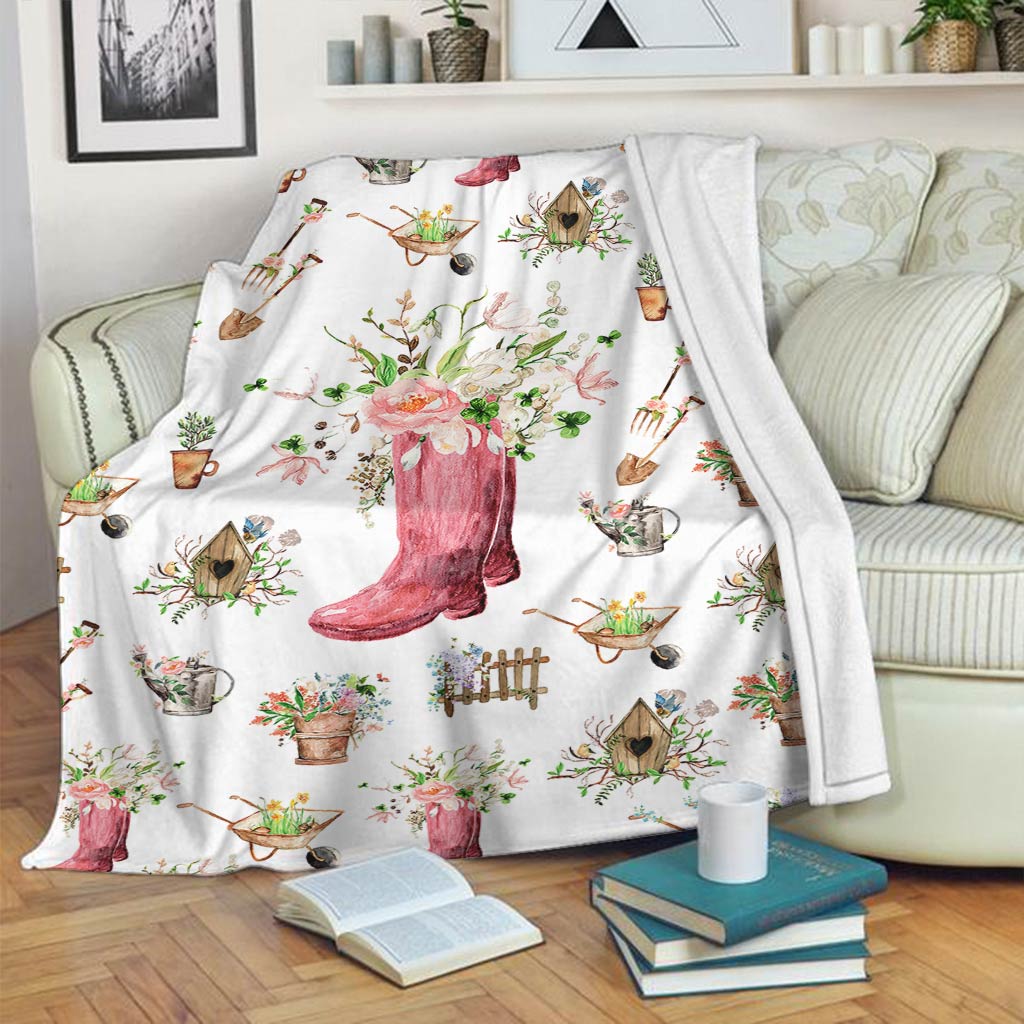 Garden Love Gardening In Life Flannel Blanket For Relaxing At Home And Travel