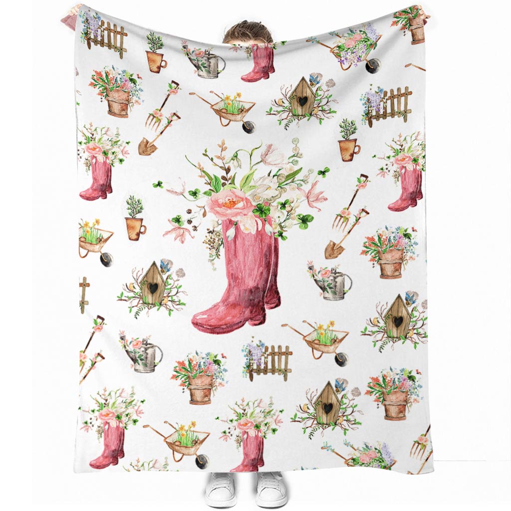 Garden Love Gardening In Life 50 x 60 Inch Flannel Blanket For Cozy Bedroom And Sofa Decor