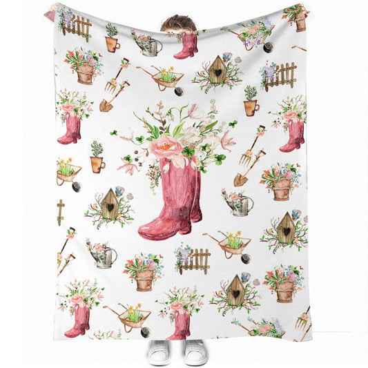 Garden Love Gardening In Life 50 x 60 Inch Flannel Blanket For Cozy Bedroom And Sofa Decor