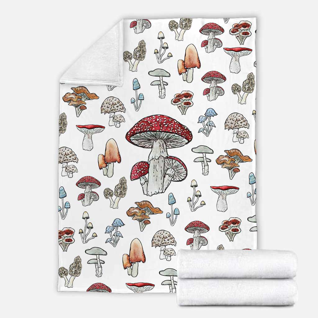 Mushroom Forest Lover Flannel Blanket For Living Room And Bedroom Styling