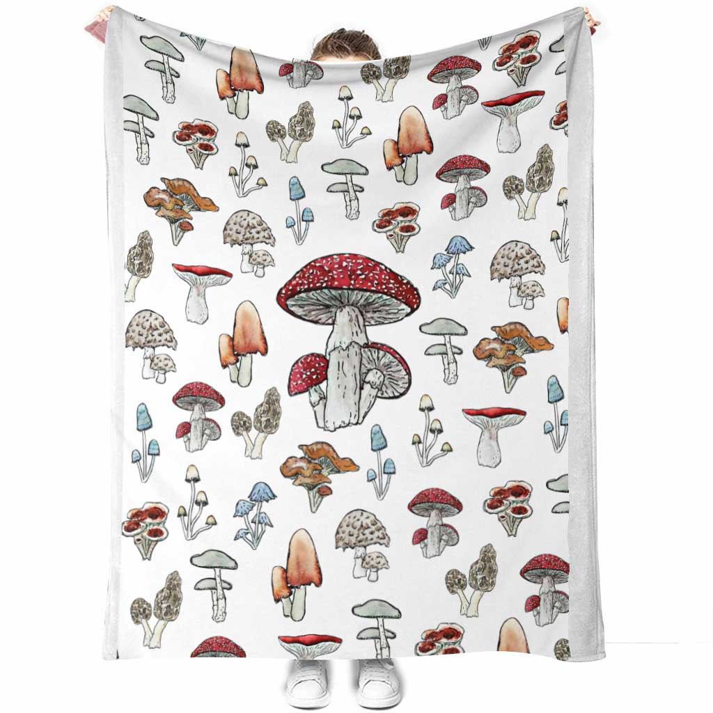 Mushroom Forest Lover Flannel Blanket For Cozy Bedroom And Sofa Decor