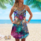 Turtle Is Beach Soul Limited 23 – Women's Summer Sleeveless V-Neck Camisole Dress
