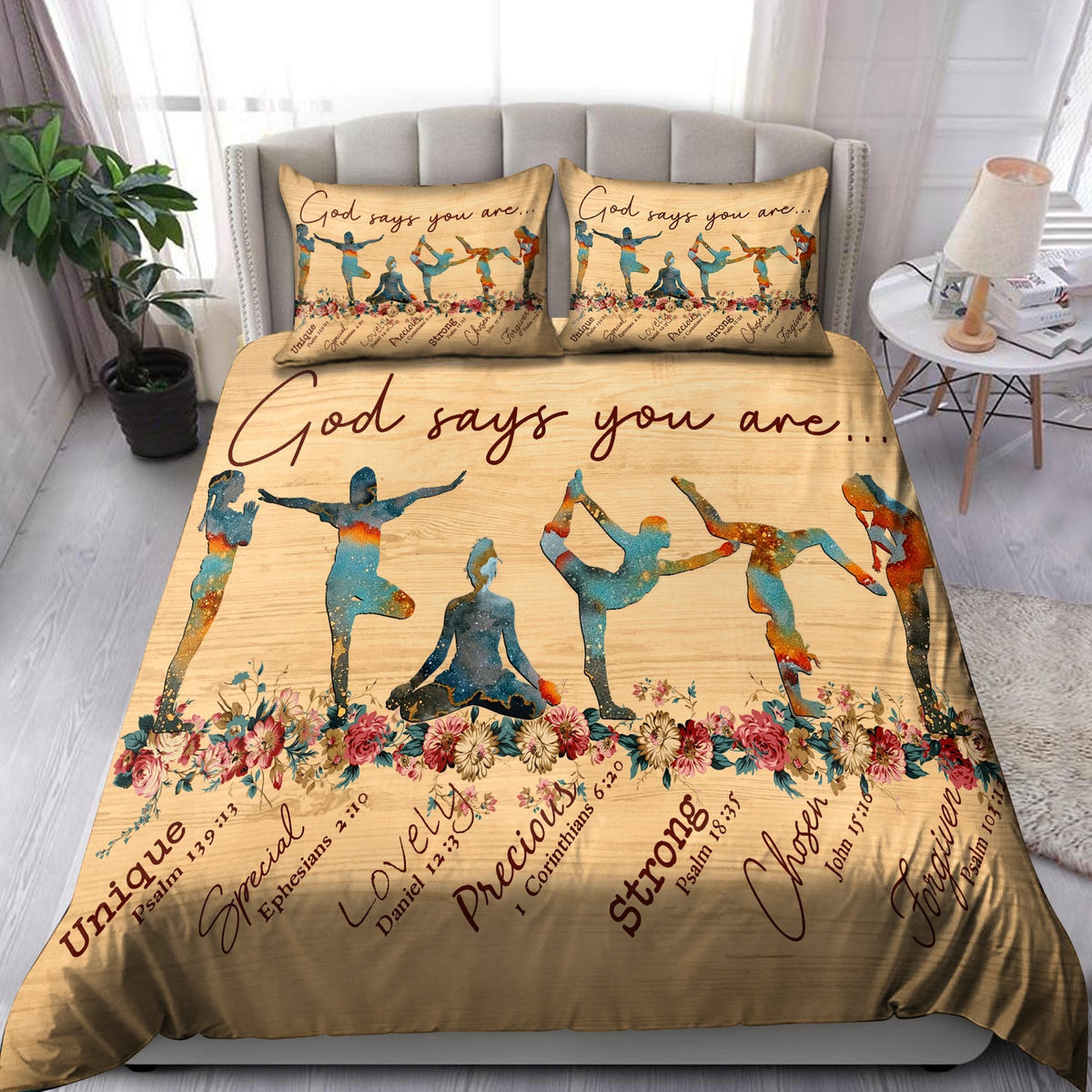 Yoga Love Peace Life Bedding Cover For Boho Bedroom Decor