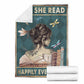 Book And She Read Happily Ever After Flannel Blanket For Relaxing At Home And Travel