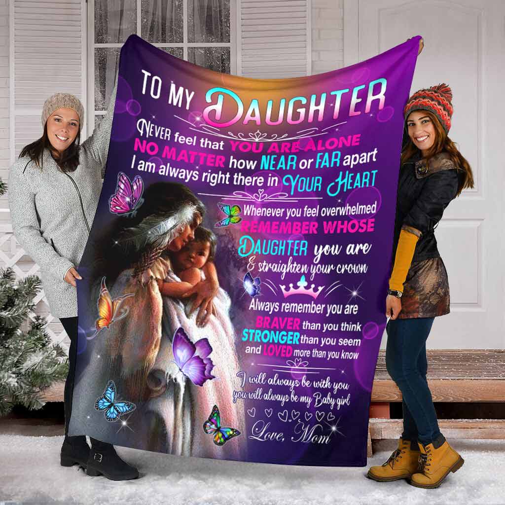 Native American To My Daughter Mothers Day Purple Flannel Blanket For Soft Bed Couch And Home Comfort