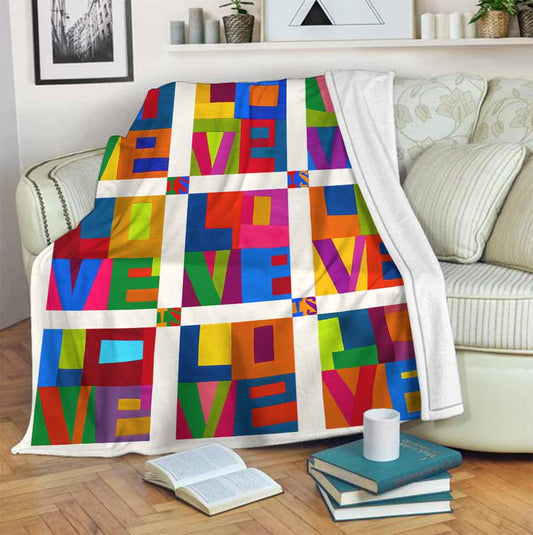LGBT Love Is Love Flannel Blanket For Cozy Bedroom And Sofa Decor