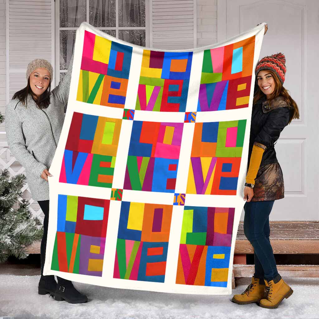 LGBT Love Is Love Flannel Blanket For Living Room And Bedroom Styling
