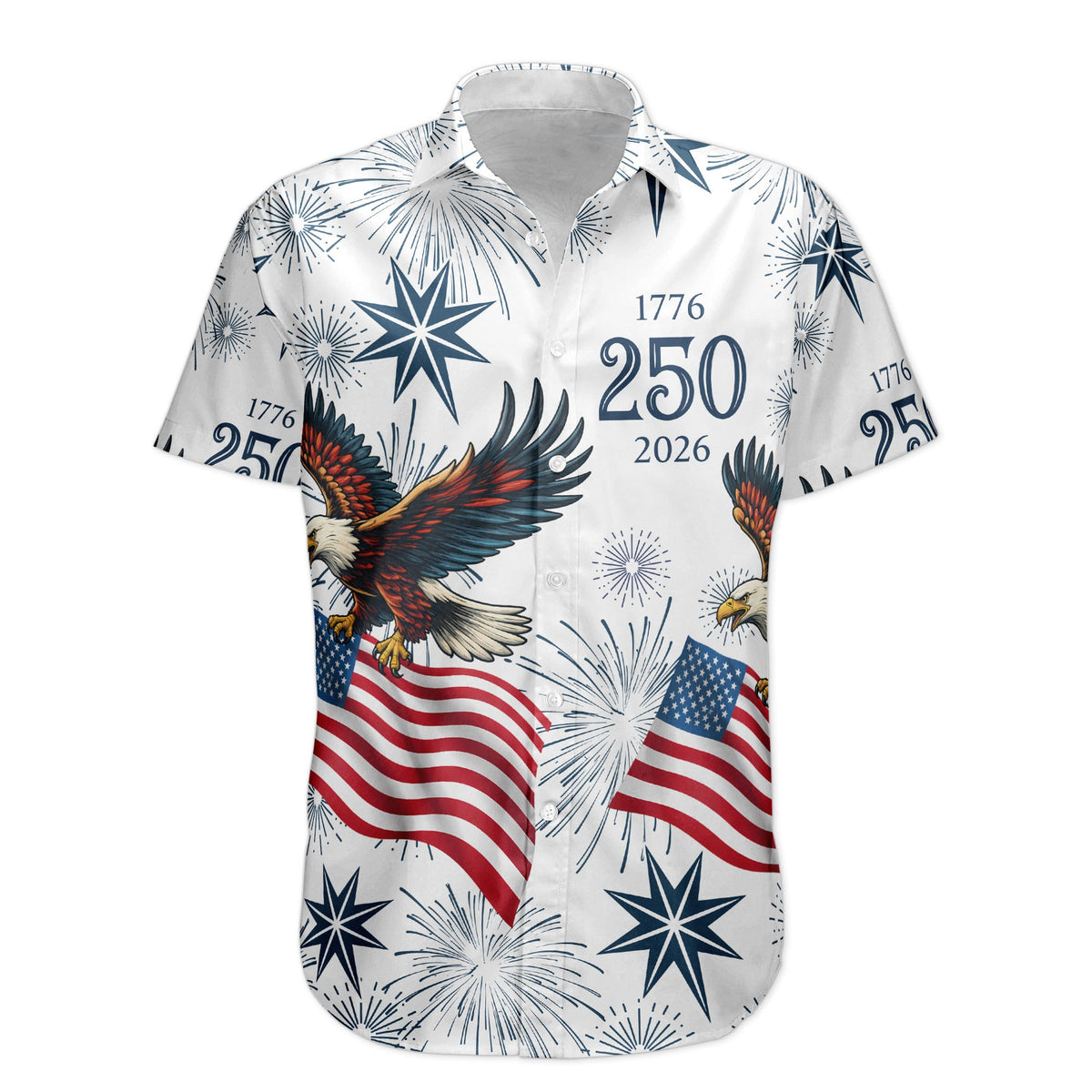 America 250th Anniversary Hawaiian Shirt, 1776-2026 Freedom Gift for Dad & Grandpa