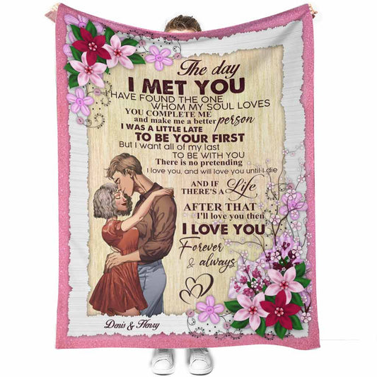 Family My Favorite Place In All The World Personalized 50 x 60 Inch Flannel Blanket For Cozy Bedroom And Sofa Decor